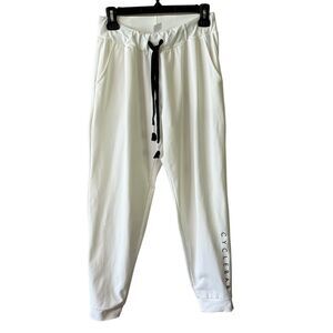 Strut This Cyclebar‎ Sweatpants Womens M Ivory Pull On Drawstring Casual Comfort